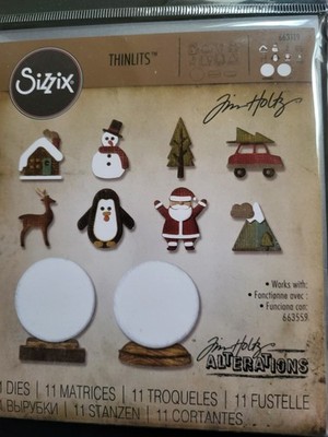 SIZZIX Tim Holtz Tiny Snowglobes 663119 Thinlits Die Set Christmas Snow Globe