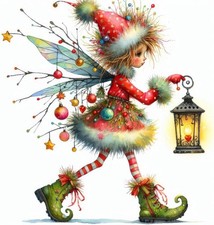 5D Christmas Diamond Painting Kits for Adults, Christmas Elf Diamond Art Kits