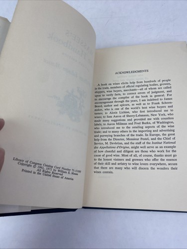 Massee's Wine Handbook by William Edman Massee (1971) Hardback w/dust cover - Picture 9 of 16