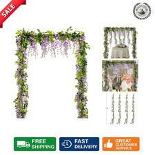 Romantic 4 Pcs Wisteria Garland - 28.8ft of Silk Flowers for Home  Garden