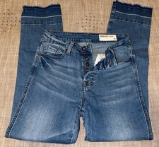 Wishlist Women?s Jeans Size Small Distressed Hem Button Fly Denim Blue Jeans