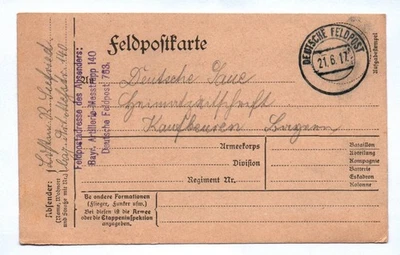 Feldpostkarte 1917 Bayerischer Artillerie-Messtrupp 1 Wk - Bild 1 von 2