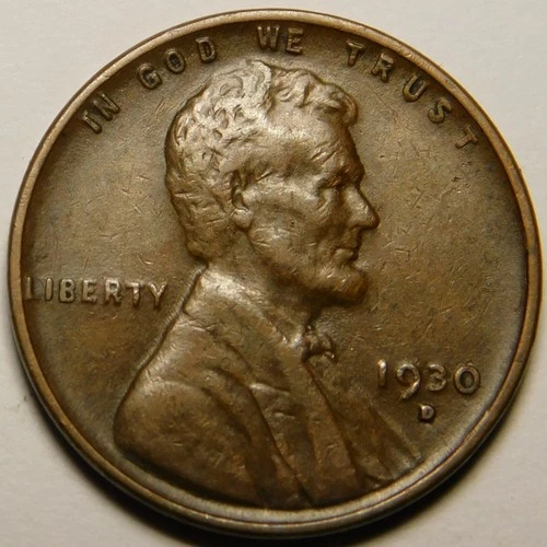 1930 D Lincoln Wheat Cent Penny VF-EF  "Actual Coin Pictured - Not Cleaned"