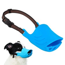 Dog Muzzle, Soft Duck Silicone Mouth Cover with Adjustable Strap for Small Me...