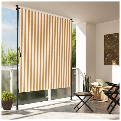 Außenrollo orange/weiß 150x270cm PU Polyestergewebe Stahl manuell