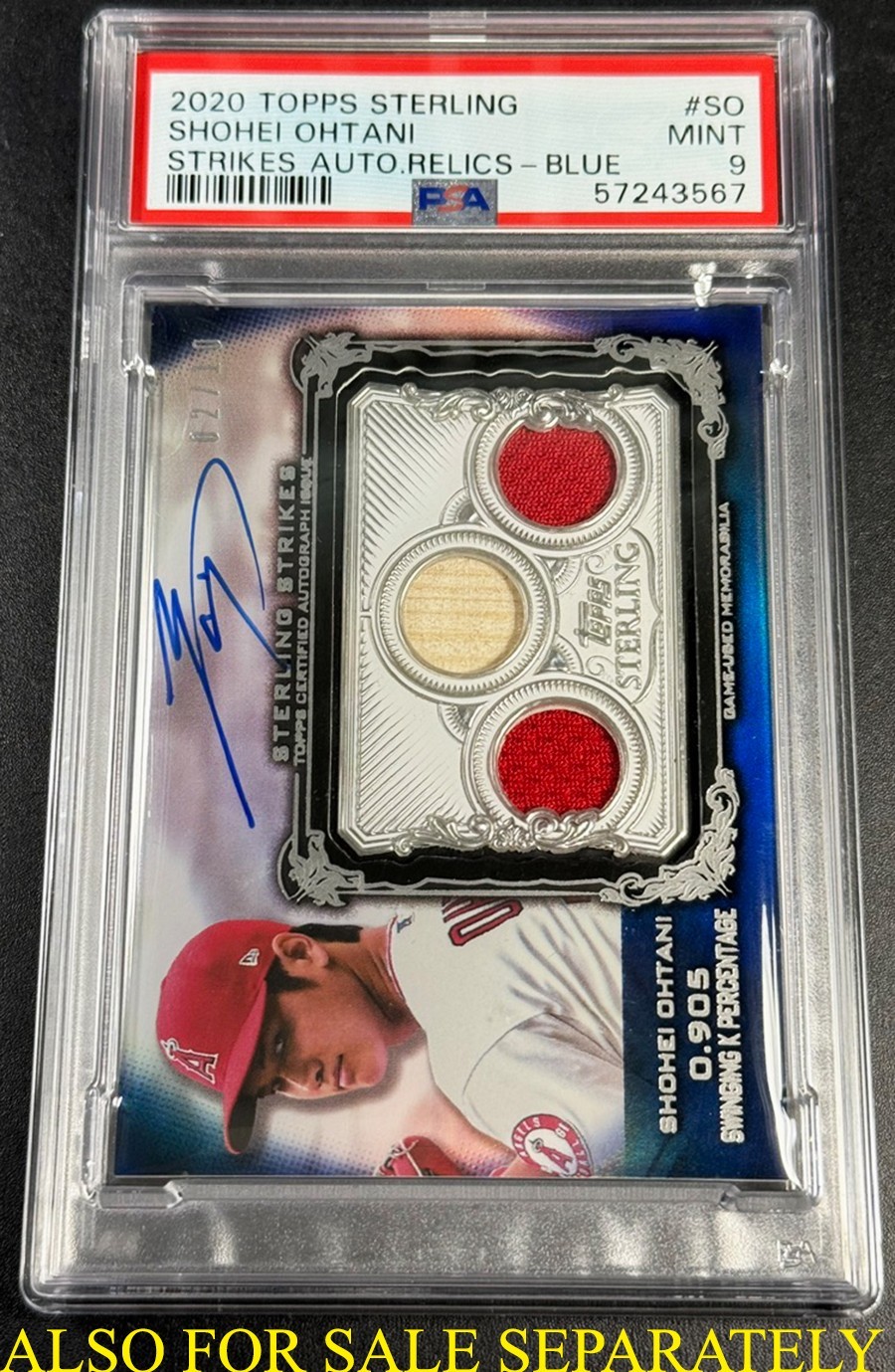 SHOHEI OHTANI 2019 BOWMAN CHROME ANNIVERSARY AUTO /10 PSA 9 MBA GOLD DIAMOND view 7