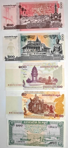 Banknotes Cambodia, 851 Riel, 1956-1975, 2001, 2002, 2014, 2022, UNC.
