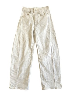 Mother Women's Sz 26 The Half Pipe Ankle Wide Leg Jeans Act Natural Off-White