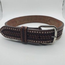 Ranger Belt Company Genuine Leather/ Hand Calf Hair Tooled Belt Size 20 - KB023
