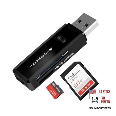 USB 3.0 SD/TF Card Reader - High-Speed Multi Memory Card Adapter for PC,