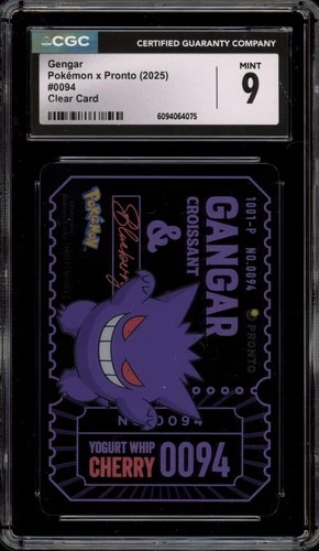 Pokemon Gengar Clear Card Pokemon X Pronto #0094 CGC 9 Mint