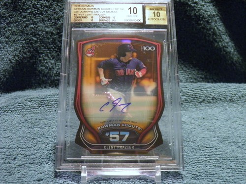 CLINT FRAZIER 2015 Bowman Chrome Scouts BGS10/10 RC AUTO #1/25 ORANGE DIE CUT ! - Picture 2 of 6