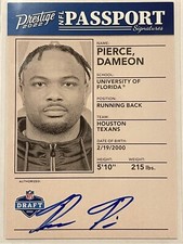 2022 Prestige Dameon Pierce NFL Passport Signatures Rookie RC Hard Auto Texans