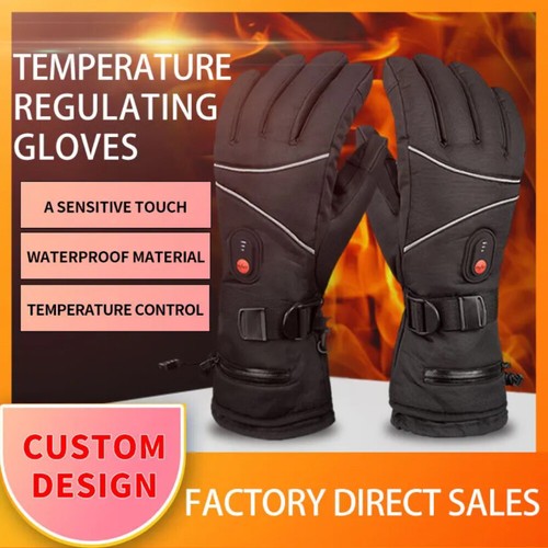 Palm & back Electric Heated Gloves Hand Warm Thermal Winter Rechargeable Battery - Picture 1 of 18