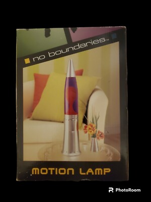 VINTAGE LAVA LITE MOTION GLITTER LAMP 19  Space Rocket Style Light Red Wax w/Box