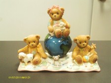 Cherished Teddies  DESIREE, KARIANA  SHAWN w/ globe St Jude Figurine