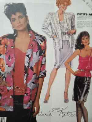 UC McCall's 2549 Vintage 80s Skirt Top Jacket Sewing Pattern 8 10 12 Apollonia