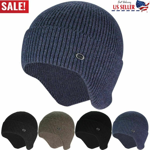 wool fleece winter working cap with ear flap