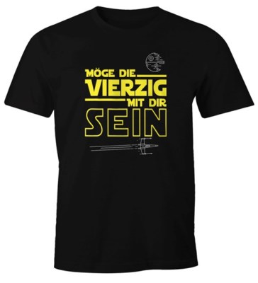 Herren T-Shirt Möge die Vierzig mit dir sein 40 Vierzigster Geburtstag