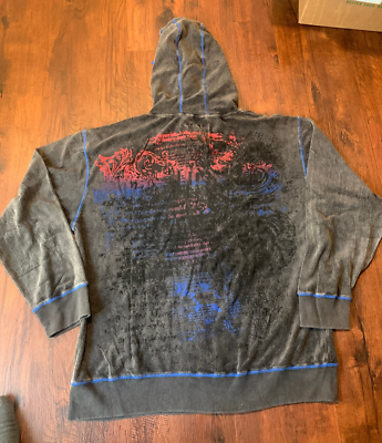 Bare Fox One Color One Nation Terry Cloth Cotton Black Hoodie Size