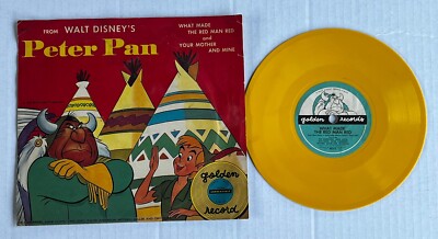 Vintage Walt Disney's Peter Pan Golden Record RD37 Indian Teepee