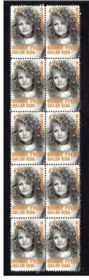 BONNIE TYLER WELSH MUSIC ICON STRIP OF 10 MINT VIGNETTE STAMPS 1