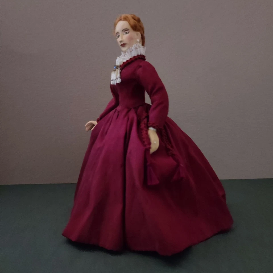 Miniature 1/12" dollshouse One of a Kind Lady Doll in Mid Victorian Fashion - Immagine 2 di 4