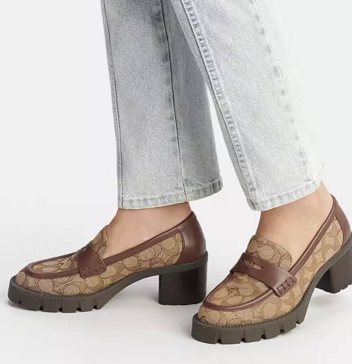 Coach Colleen Loafer In Signature Jacquard Size 9B CC949 Coach Colleen Loafer In Signature Jacquard Size 9B CC949