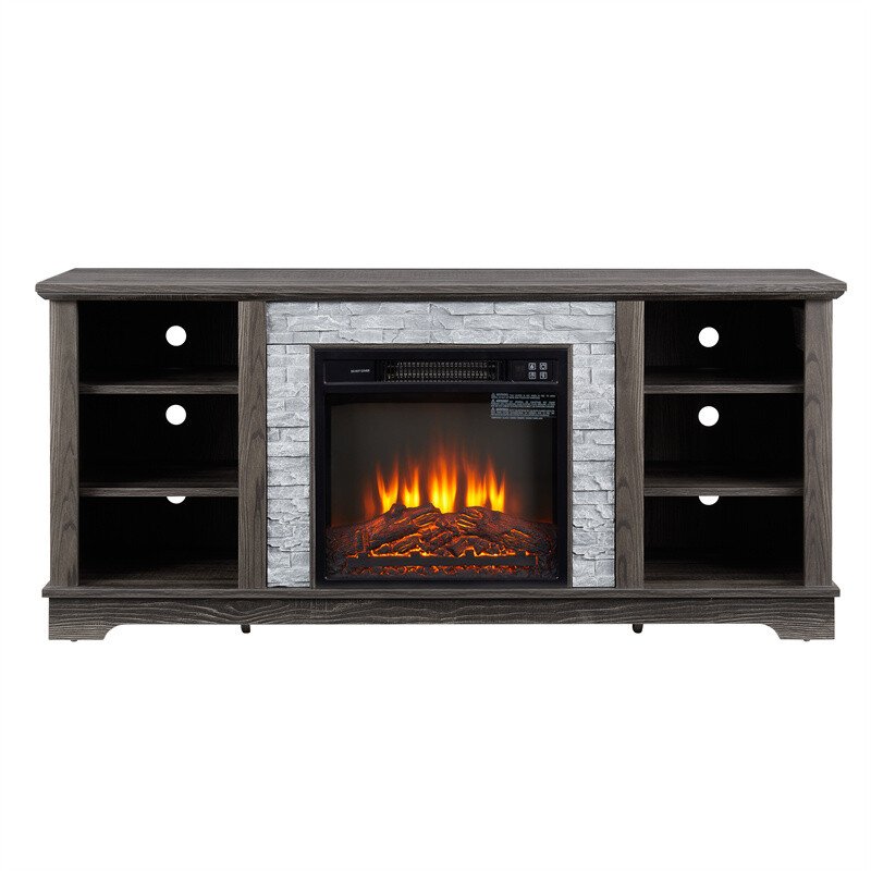 With 18"1400w Electric Fireplace For Tvs Up To 65"
