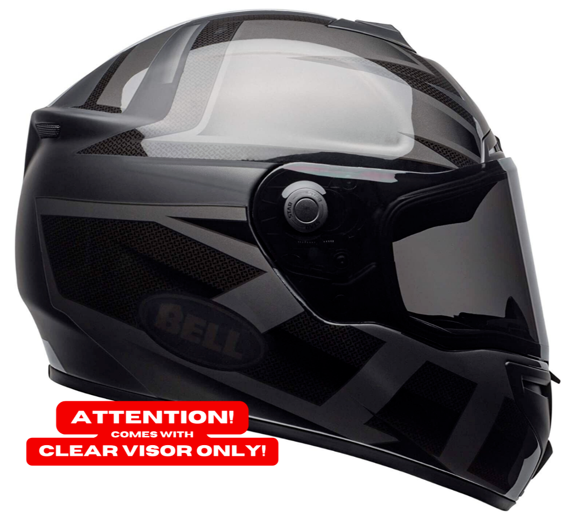 Bell SRT Street Helmet Predator Blackout Matte/Gloss Black S CLEAR VISOR  ONLY!