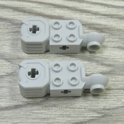 LEGO Technic - 47431 - Brick Rotation, 2x2, Hinge/Axle - Lot of 2 - White/Gray
