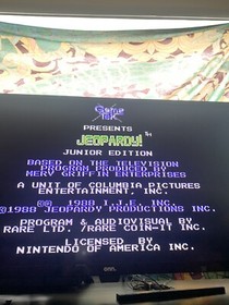 Jeopardy Junior Edition - Authentic Nintendo NES Game - Tested & Works