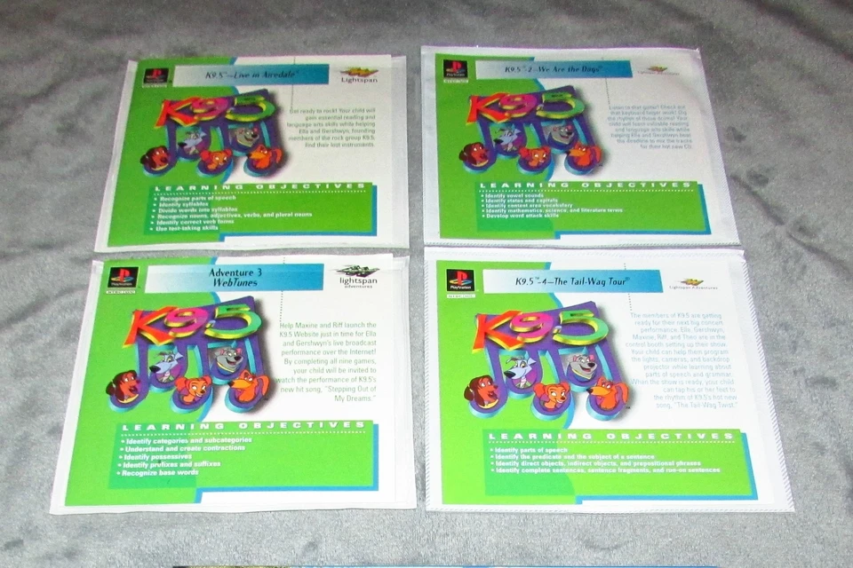 Lot of 4 Lightspan Adventures K9.5 Reading / Language Arts for Playstation PS1 - Image 2 of 2