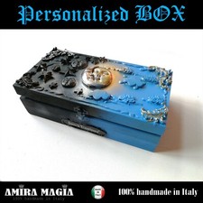 Scatola Artigianale Legno Portagioie Gioielli Bigiotteria Tarocchi Sole e Luna
