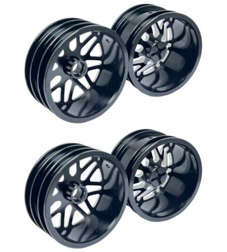 Vintage 2.2“Aluminum Wheels Black For Team Associated RC10 world's Car 3/16 Axle - Picture 2 of 4