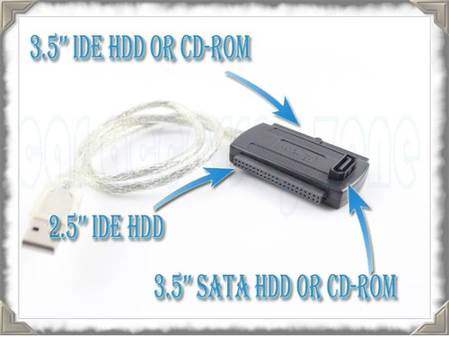 USB 2.0 TO SATA / IDE CABLE FOR HDD WITH 12V 2A POWER ADAPTER UK - Picture 4 of 4