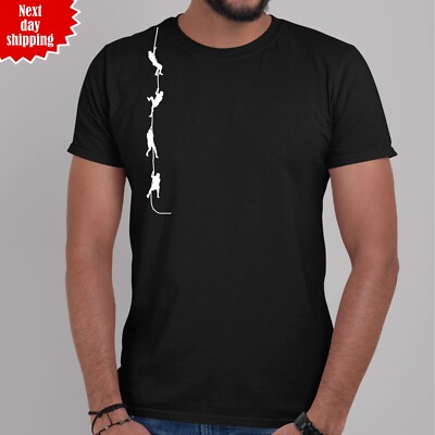 Vertikales Seil Kletterer bedrucktes T-Shirt Klettern Geschenk Herren Damen T-Shirt Tops