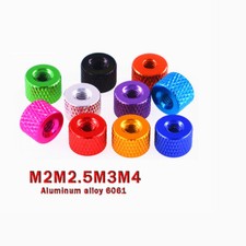M2 M2.5 M3 M4 Anodised Aluminium Knurled Thumb Nut Grip Knob Machined Round Nut