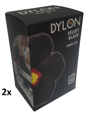 2x Dylon Maschinenfarbe, Pulver, Velvet Black 12 1,2 kg