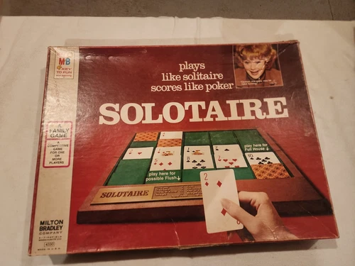 Vintage Milton Bradley SOLOTAIRE Board And Card Game Lucille Ball 1972