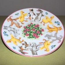Tiffany  Co. Playground Collector Plate - Porcelain - Animals  Flowers - 6 in