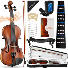 4/4 Violin Fiddle Full Set: Matt Violin Kit for Beginners, Acoustic Violin with