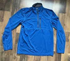 REI Men's Medium Activewear long Sleeve Top Blue Base Layer Pocket