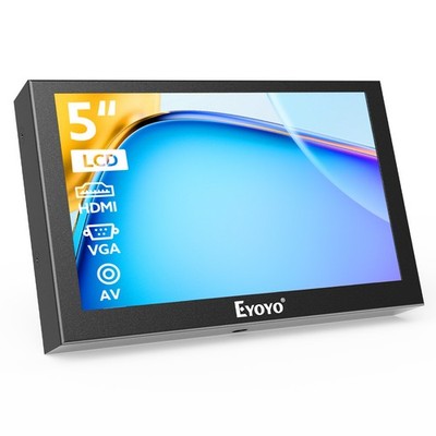 Mini 5inch Monitor HDMI /VGA/AV Video Input Screen 5V 2A Display for CCTV DVD
