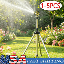 Impact Sprinkler on Tripod Base Large Area Water Sprinkler for Lawn Yard Garden