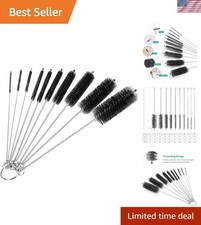 Set of 10 Nylon Tube Brushes with Keychain for Effortless Narrow Bottle Cleaning