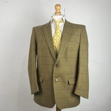 Samuel Windsor Tweed Blazer Jacket Men's 42S Green Check Herringbone Country