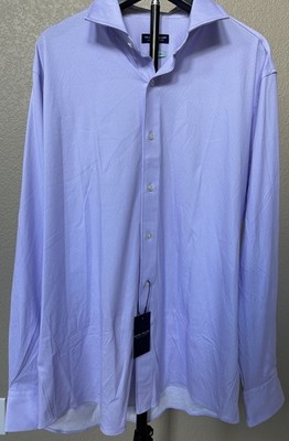 Peter Millar Excursionist Flex Micro-Print Wisteria Men's Long Sleeve Shirt ~L
