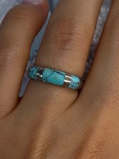 Vintage 925 Sterling Silver Turquoise Ring Size 7
