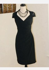 $378 RALPH LAUREN 8/M little black Dress, stretch Party/Holidays/Cruise,slimming